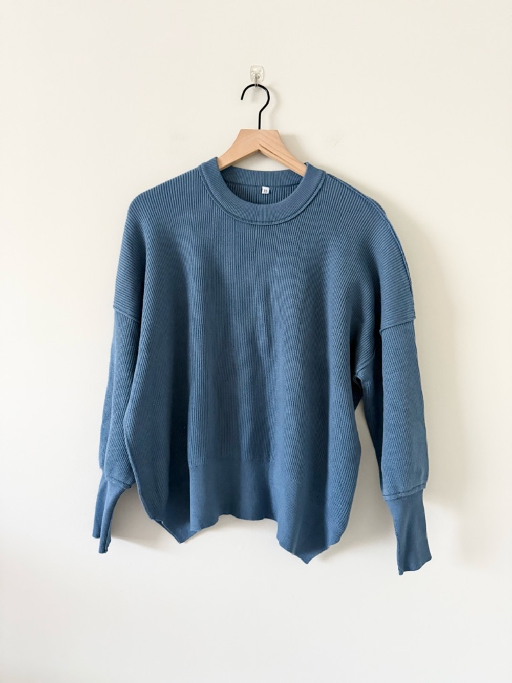 Amazon Drop Shoulder Knit Sweater in Dusty Blue Size XS